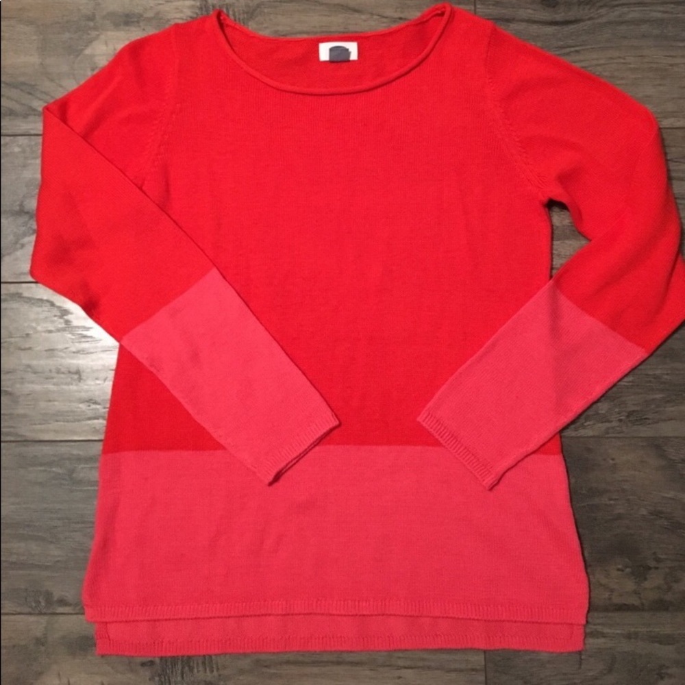 NEW! Old Navy medium red &pink color block sweater